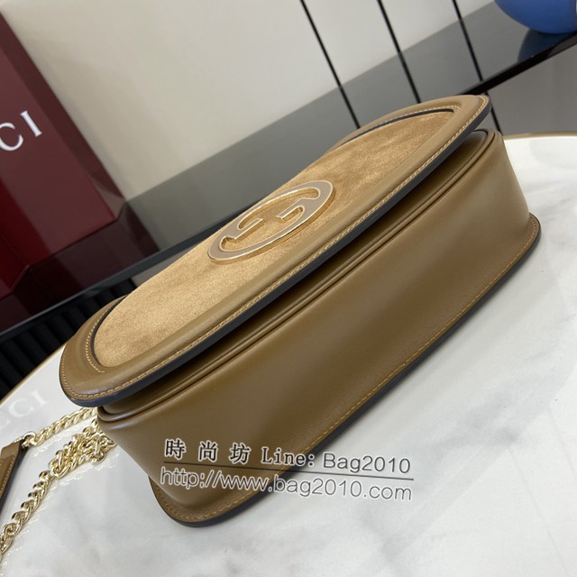 Gucci專櫃古馳最新款Blondie系列小號肩背包原廠皮鏈條女包 jh2155型號：815715